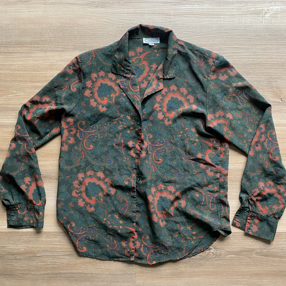 VTG The Villager Paisley Silk Top